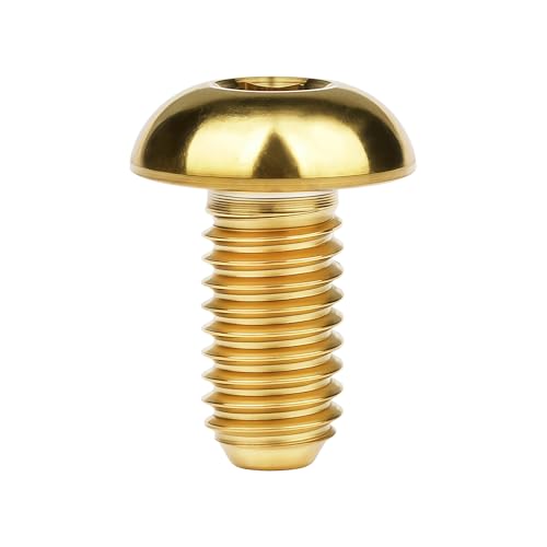 Image of Titanium Bolt M3 8 10 12 15mm Allen Key Head Screws for Bicycle Pack of 4 (Gold, M3x10mm)