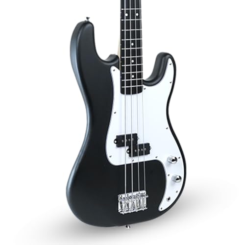 Image of Kadence PBBK Tennessee 46.5 inch Electric Bass Guitar (P-Style) | Solid Poplar Wood Body, Maple Neck | Split-Coil Pickup | Fixed Bridge | Gig Bag + Cable | Matte Black