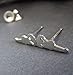 Violin Stud Earrings Polished Sterling Silver Handmade in USA
