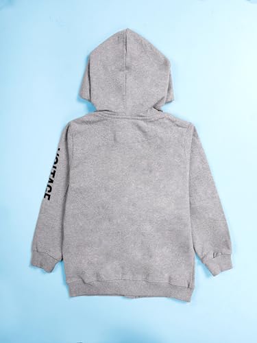Image of Boys Solid Fleece Full Sleeve Zip Front Open Hooded Sweatshirt With Track Pant Set