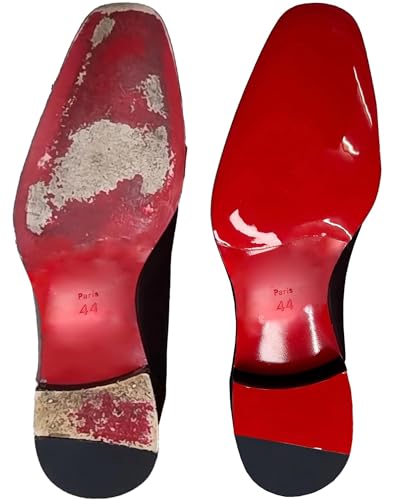 Image of Red Bottom Shoe Sole Protector Compatible with Christian Louboutin Heels - Anti-Slip Shoe Grips, Invisible Red Smooth Sole Guard(40 x 4.5 Mirror Red)