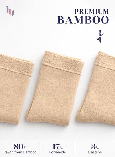 Image of Hugh Ugoli Women's Thin Soft Rayon Derived from Bamboo Crew Socks for Dress, Trouser, Seamless Toe & Non-Binding, 5-8 /9-11