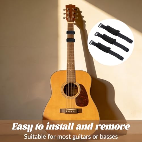 Image of 3 Pcs Guitar String Dampener, Guitar Fret Mute Wrap, Bass String Muter Bass Muffler Silencer Damper Strap Adjustable Guitars Strings Dampener, Guitars Accessories
