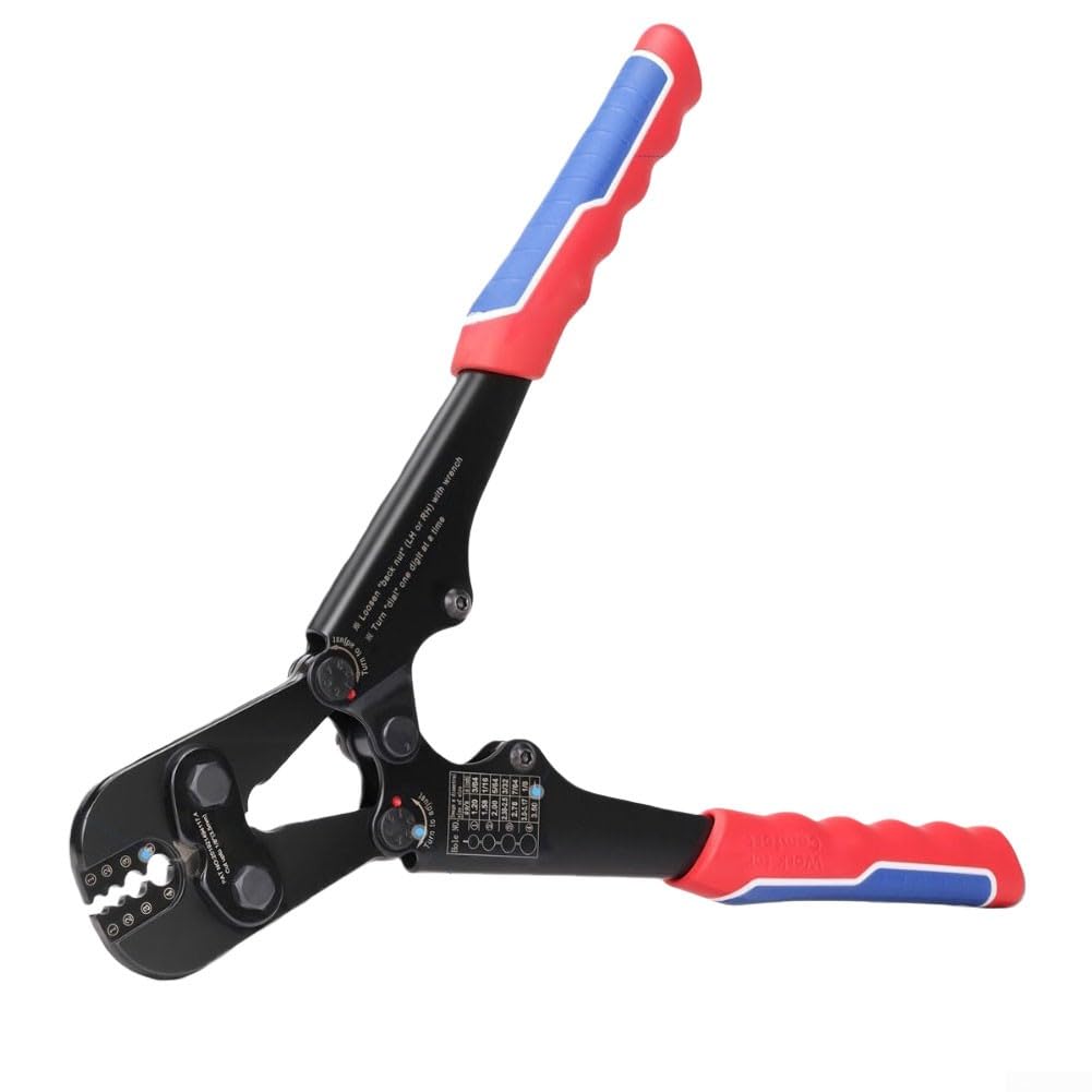 Pinza crimpatrice in alluminio, pinza crimpatrice a 8 forme per funi metalliche, manico rotondo in alluminio, attrezzatura da pesca per camper, yacht, attrezzi da esterno