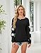 Blooming Jelly Womens Off The Shoulder Sweater Knit Pullover Long Sleeve Star Print Lightweight Cute Tops Fall Chothes Black