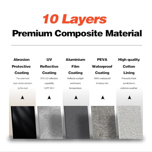 Cotryvox Large SUV Car Cover for Ford Expedition MAX 100% Waterproof All Weather, Heavy Duty Outdoor Full Exterior Covers Rain Sun Wind UV Protection. by Cotryvox - Image 4