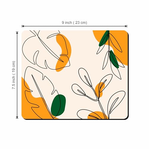 Image of My Print Shop Abstract Leaf Design Mouse Pad (9 x 7.5 Inch) | Non-Slip Rubber Base | Smooth Surface for Office, Home & Laptop Desk