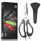 CCKO Kitchen Scissors Heavy Duty with Magnetic Sheath Scissors for Fridge Multipurpose Stainless Ste