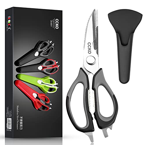 Ccko Kitchen Scissors Heavy Duty With Magnetic Sheath Scissors For Fridge Multipurpose Stainless Steel Kitchen Shears Ultra Sharp Cutting Poultry Shears Cooking Food Utility Scissors All Purpose #TOP12