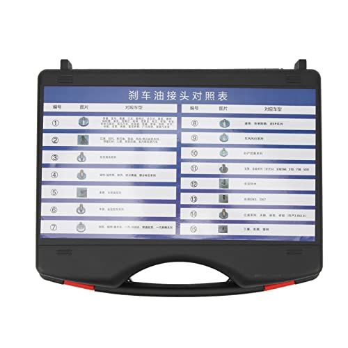 Adaptador Purga Frenos, Universal a Prueba de Fugas y Fácil de Usar Kit Cilindro Maestro 15 Piezas for Profesionales Bricolaje Automóviles Motos Camiones Talleres