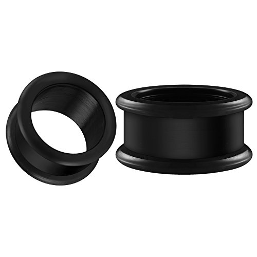 Big Gauges Pair Of Silicone 3/4 Inch Gauge 20Mm Black Double Flared Piercing Jewelry Earring Stretcher Plug Tunnel Saddle Lobe Bg1372 #TOP2