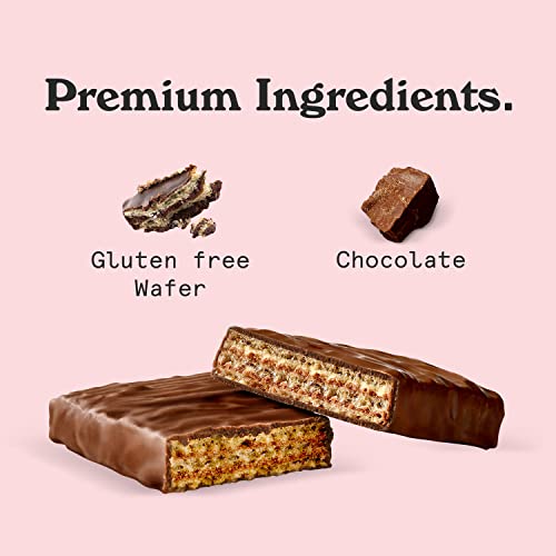 Image of NICKS Protein Wafer Bar | 25% Protein (10g) 198 Calories | Low Carb Chocolate Cookie Bar Snack with No Added Sugar, Gluten Free, Chocolate (24 bars x 40g)