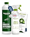Bactodes - Neutralizzatore di Odori Concentrato 1 Litro con Spray - Detergente Enzimatico Universale a Effetto Bio-Microbico - Elimina Efficacemente Odori Sgradevoli