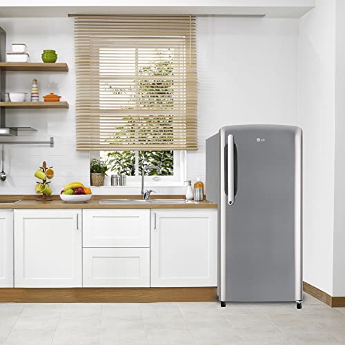 Image of LG 204 L 5 Star Inverter Direct-Cool Single Door Refrigerator (GL-B211HPZZ, Shiny Steel, With Smart Connect & Fast Ice Making)