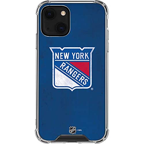 Skinit Clear Phone Case Compatible with iPhone 13 - Officially Licensed NHL New York Rangers Distressed Design