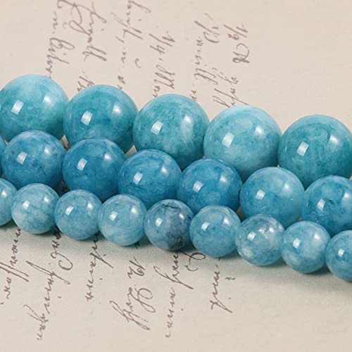 45Pcs 8Mm Natural Stone Beads Blue Chalcedony Beads Energy Crystal Healing Power Gemstone For Jewelry Making, Diy Bracelet Necklace #TOP3