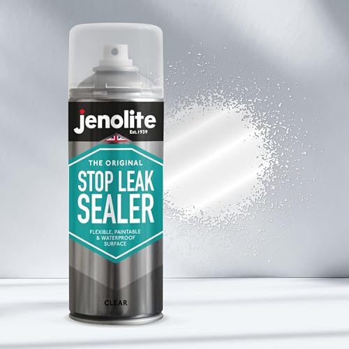 JENOLITE Stop Leak Dichtungsspray | KLAR | 400 ml | Wasserdichtes Dichtungsspray | Leckversiegelung für Dachrinnen und Flachdächer | Dachrinnenversiegelung, Dachreparatur, Flachdachreparatur
