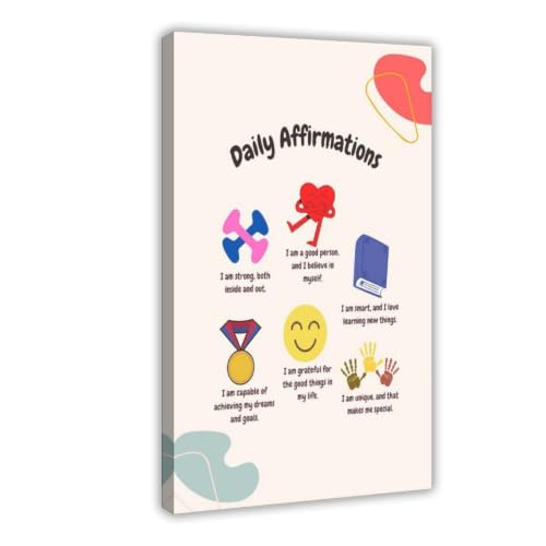 Poster éducatif enfants pour stimuler la confiance des petits décoration murale en toile