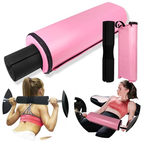 VirgoCCY Barbell Squat Pad - Updated 2in1 Foam Protective Pad - Neck Shoulder protective pads & Thickened Hip Thrustsh pads - Great for Squats, Lunges, Hip Thrust - Fit Standard Olympic Bar