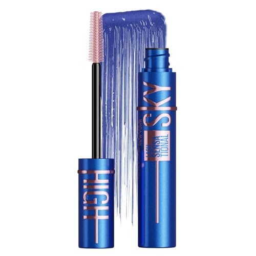 Maybelline New York - Mascara Couleur Bleu Marine - Volume & Longueur - Sky High - Teinte : Navy Blue - 7,2 ml