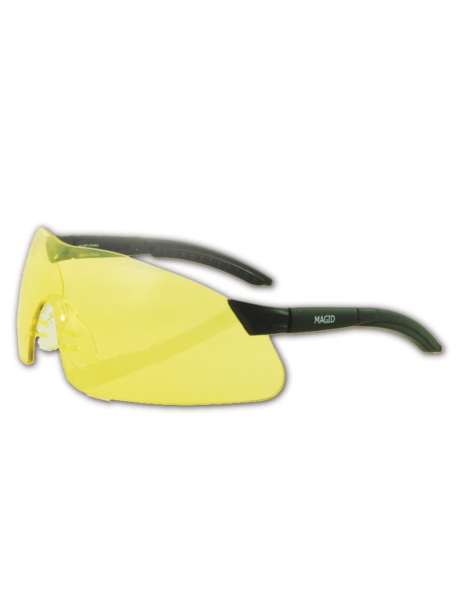 MAGID Y40 Gemstone Quartz Protective Eyewear with Black Frame and Amber Lens (Case of 12)