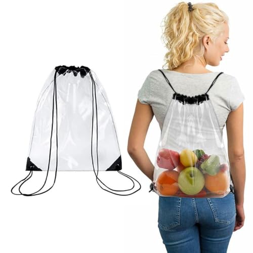Materiale impermeabile: la borsa con coulisse è realizzata in PVC, leggero e resistente. Grazie al materiale impermeabile, tutti gli articoli sono ben protetti dagli agenti atmosferici
