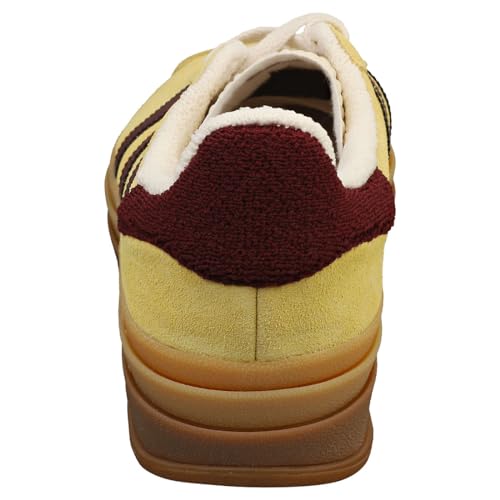 Image of adidas Women's Gazelle Bold Shoes Sneaker, Almost Yellow /Maroon, Size 10