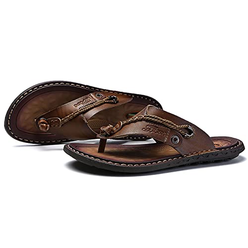 Tongs en cuir homme avec soutien voûte plantaire durable