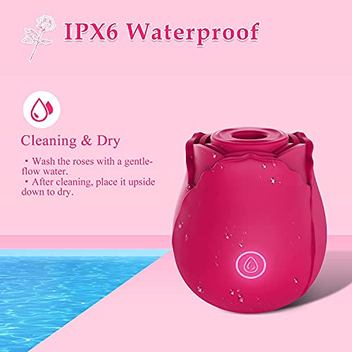 Powerful Tongue Suck & Lick 10 Mode Sucking Toy for Women Nipple Suckers Sex Pleasure Rose Toy for Women Sexual Rose Flowers Rechargeable Adult Toy for Women Couples-red, Powerful Red 03 - Thumbnail 5
