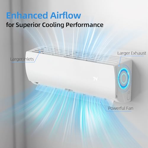 Image of Manastin 12000BTU Mini Split Air Conditioner & Heater with Inverter, 19 SEER2 115V Energy Saving AC Unit Cools Rooms up to 750 Sq. Ft, Complete Installation Kit