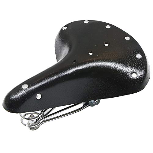 Unistrengh Mens Retro Bike Saddles Seats Patent Leather Comfort Bicycle Seat Cushion For Moutain Bike,Road Bike (Dark-Black) #TOP14