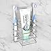 Linkidea Wall Mount Toothbrush Holder for Bathroom, Shower, Stainless Steel Tooth Brush Stand for Electric Toothbrush, Toothpaste, Razor, Self Adhesive Wallmount / Countertop 3 Slots Organizer