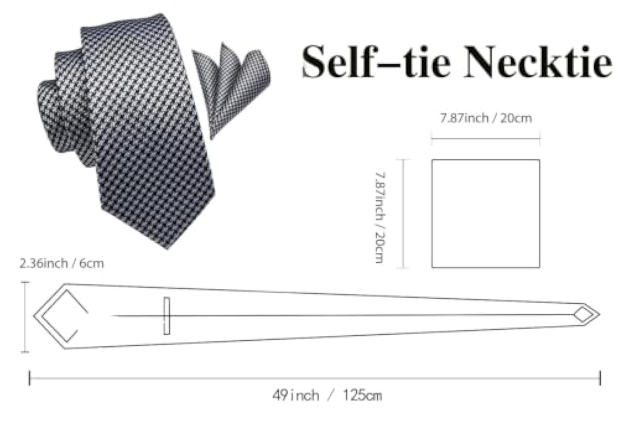 4pcs Lapel Pin and Necktie Handkerchief Cufflinks Set
