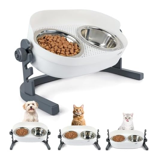Trixie 2452 Keramiknapf, 2,3 l/ø 22 cm, creme/blau 8 ALL FOR PAWS 3-in-1 erhöhtes Doppelessen (56 x 30 x 20 cm), erhöhter Futternapf für Katzen und Hunde, verstellbar, für Verdauung und Gelenke des Haustieres (M)