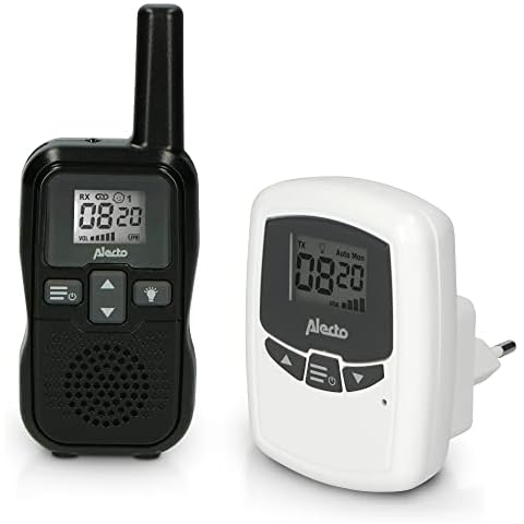 Alecto DBX80BK - Babyphone - Babyfon mit 3km Reichweite - Wiederaufladbar und VOX-Funktion - Schwarz/Weiß Cover