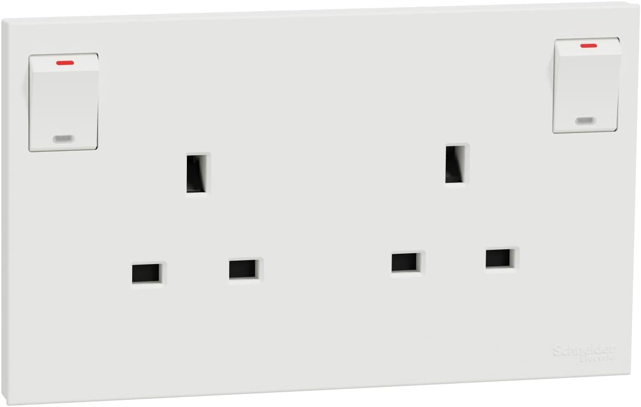 AvatarOn C, 2 Gang, Socket, 13A 250V, White, E87T25_WE