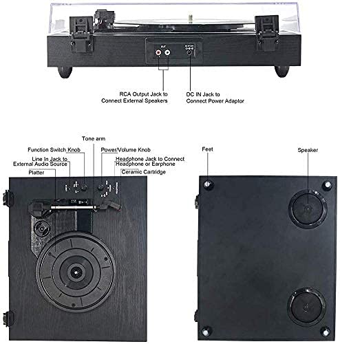 Tourne-Disque Vinyle Bluetooth Tourne-Disque 3 Vitesses Tourne-disques Vintage avec Haut-parleurs Stéréo Entraînement par Courroie Portable Nostalgique Phonogra - Les Beatles, Paul McCartney, John Lennon, RIngo Starr, George Harrison Tourne-Disque Vinyle Bluetooth Tourne-Disque 3 Vitesses Tourne-disques Vintage avec Haut-parleurs Stéréo Entraînement par Courroie Portable Nostalgique Phonogra – Image 7