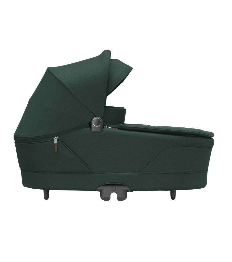 Maxi-Cosi Sense Capazo, Amplio y cómodo, colchón de Memory Foam Transpirable, Paneles ClimaFlow, inclinación SoothingSlope, Apto para Dormir de Noche, asa de Piel Vegana, Twillic Green