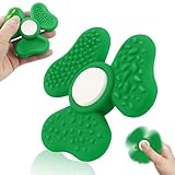 St. Patricks Day Fidget Spinners Green Toys Shamrock Sensory Worry Stones, Textured Anxiety Relief for Adults Kids ADHD Autism, Calming Stress Desk Toys for Office & Classroom, Easter Stuffers Gifts