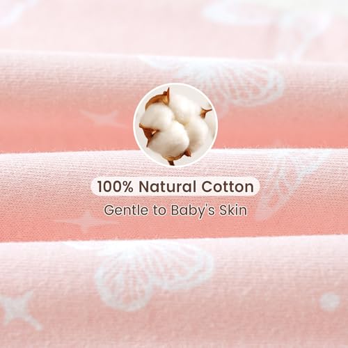 Image of david's kids 100% Organic Cotton Baby Sleep Sack 0-6 Months, Soft Baby Wearable Blankets with 2-Way Zipper, 2 Pack Comfy Sleeping Bags for Infant Newborn Boys Girls Neutral, Small Size, Butterfly
