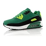 FiveSix Herren Damen Sportschuhe Dämpfung Sneaker Laufschuhe Schwarz/Grün-M EU 42