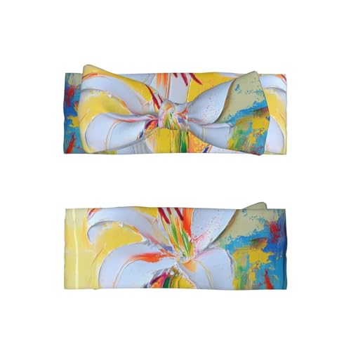 Abstract lily Bow Hair Accessories, Children's Elastic Bow Headband 0-6 Months, Newborn, Baby, Toddler Hair Accessories2