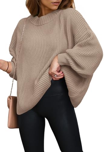 Image of PRETTYGARDEN Womens Sweaters Spring 2026 Oversized Chunky Knitted Pullover Sweater Casual Long Sleeve Crewneck Cute Sweaters
