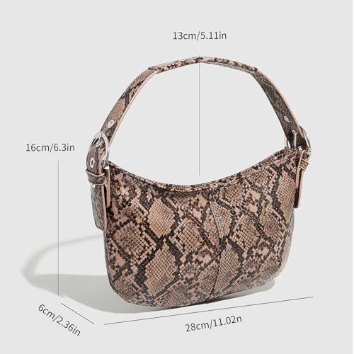 Snakeskin Print Shoulder Handbag for Women Leather Crossbody Purses Top Handle Clutch Bags Cellphone Pouch2