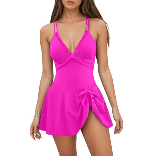 Maillot de bain grande taille jupe WWricotta tankini robe de plage femme généreuse