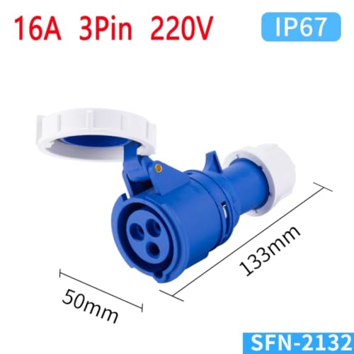 Base de enchufe industrial IP67 con conexión segura de 16A 6