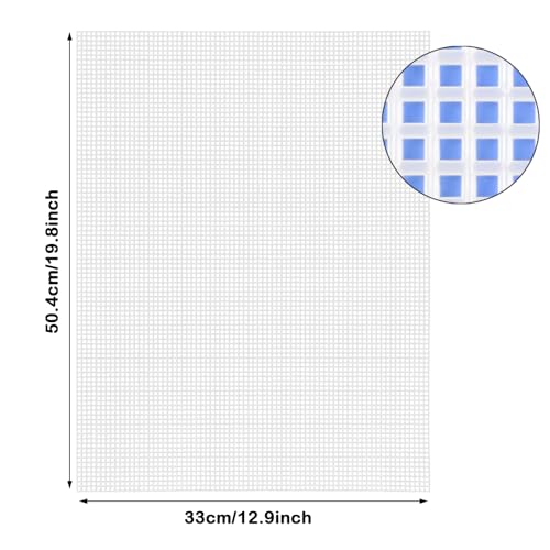 Image of Allazone 3 PCS Plastic Canvas, 19.3 x 13 Inch Plastic Mesh Sheet for Cross Stitch, Embroidery, Knit Crochet Projects