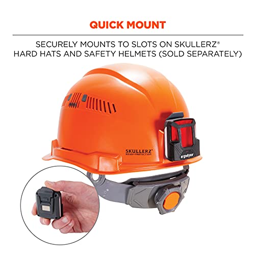 Ergodyne Skullerz 8993 Hard Hat Safety Light, Magnetic Attachment For Portable Red Beacon Light, Rechargeable, Compatible With Skullerz Hardhats, Safety Helmets, Black #TOP6