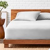 Bare Home Luxury 1800 Ultra-Soft Microfiber Fitted Sheet + Pillowcase Set - Double Brushed - Deep Pockets - Easy Fit - Cloud Grey - Full Size