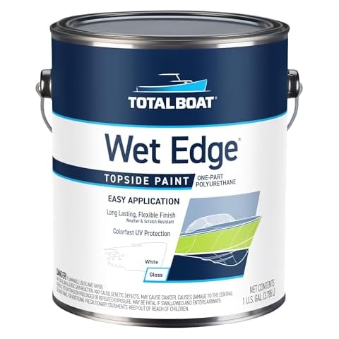 TotalBoat Wet Edge Marine Topside Paint for Boats, Fiberglass, and Wood (White), 1 Gallon (Pack of 1)(Packaging May vary) Cover